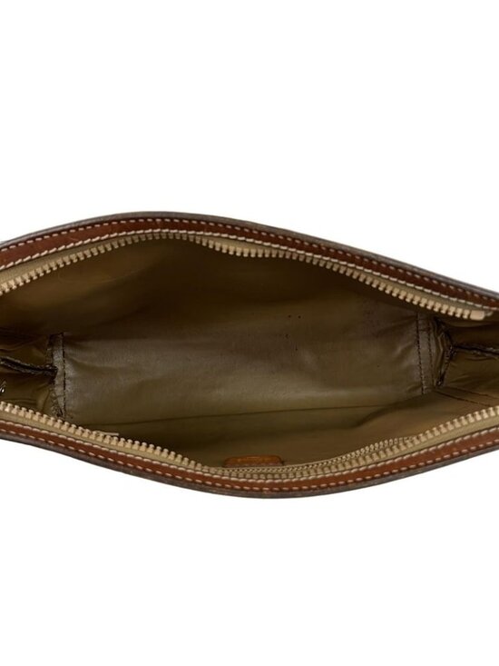 Celine Second Bag Macadam Pattern Dark Brown Beige Leather - Picture 6 of 10